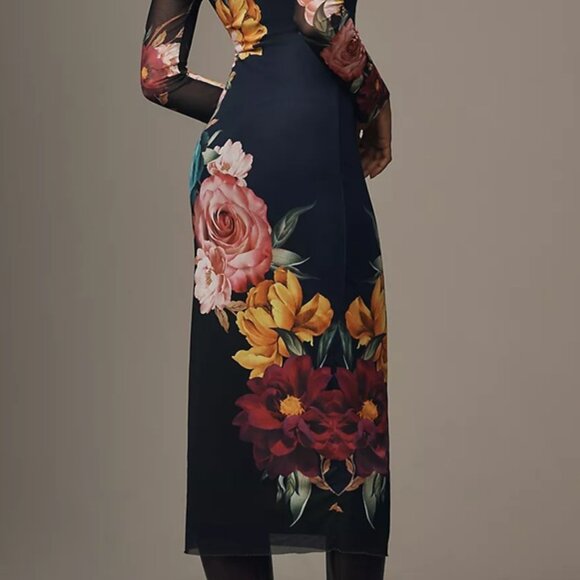 AFRM Praya Off-The-Shoulder Mesh Midi Dress SMALL - Picture 6 of 9